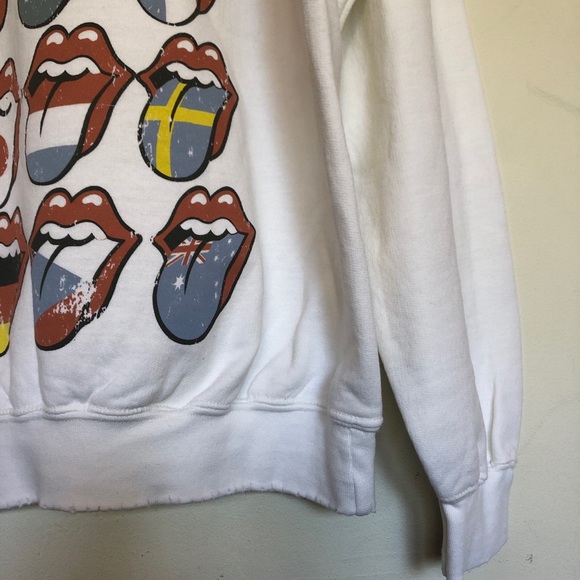 The Rolling Stones Lips Distressed  Sweatshirt - Picture 3 of 8